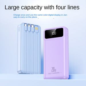 Sạc dự phòng tích hợp cáp, sạc nhanh 10000mAh-20000mAh, công suất 20W, in logo tùy chỉnh, nguồn pin ngoài - Product Image 2