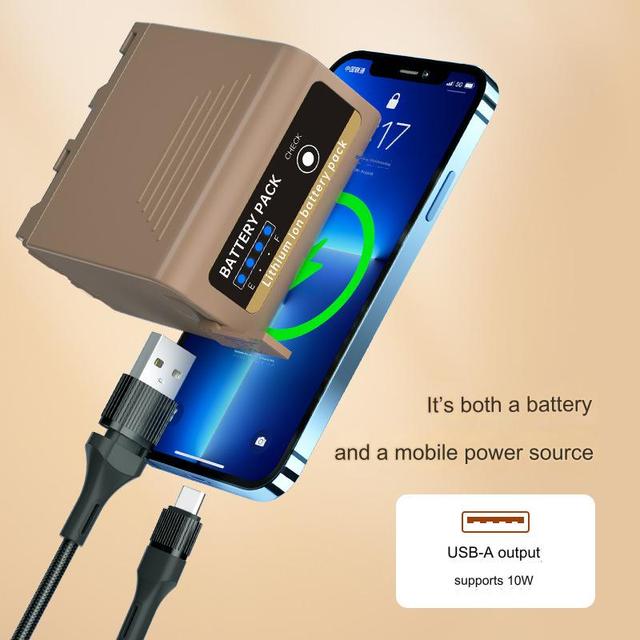 FB-NP-F980PD Cylindrical Lithium Camera Battery Rechargeable Photography Studio Battery Large Capacity Power Supply for Canon