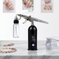 Aérographe haute pression anti-colmatage de qualité supérieure pour le nail art et le maquillage professionnel avec buses interchangeables de 0,3 à 0,8 mm