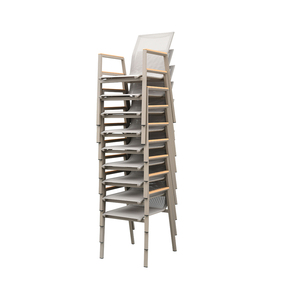 Muebles de Jardín Minimalistas para Patio, Sillas de Aluminio con Brazos Apilables, Resistentes al Agua, con Tela Teslin - Product Image 4