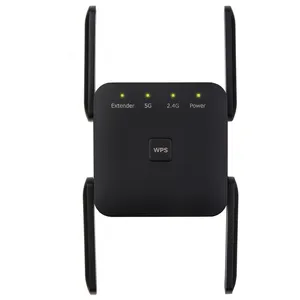 WiFi Extender 105 Dispositifs 1-Tap Setup 4 Antennes 360 Couverture complète WiFi Signal BoosterWiFi Repeater Supports Ethernet Port