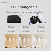 Downlight LED Australien 10w 3CCT IP54 Triac Dimmable CE SAA Spot encastré Réglable Lumière Moderne pour la Maison Hôtel Chrome