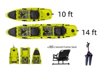 Siège pivotant à 360° réglable et personnalisé LSF Accessories pour kayak de pêche à la pédale, bateau, canoë, avec patin de frein
