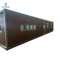 Maison conteneur préfabriquée portable à construction rapide, pliable et extensible, de conception moderne, 2 à 5 chambres, 20 pieds 40 pieds, pour salle de sport et villa de luxe