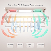 Support électronique intelligent en aluminium pour plafond, sèche-linge pliable pour l'intérieur, salon, salle de bain, balcon ou blanchisserie pour le nettoyage