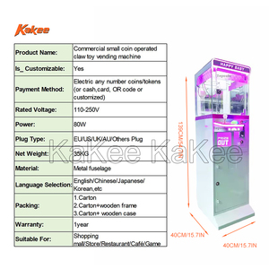 Popular Mini Claw Game Machine Coin Operated Vending <strong>Supplier</strong> Bulk Sale Cartoon Footballs <strong>Key</strong> <strong>Rings</strong> Doll Claw Machine - Product Image 6