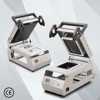 Scelleuse manuelle de comptoir pour bouteilles et barquettes alimentaires, machine de thermoscellage commerciale portable pour sacs en plastique et films d'aluminium, haute précision pour restaurants