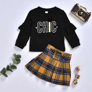 Conjunto de Falda Plisada a Cuadros para Niñas, Ropa de Boutique para Niñas, Primavera-Otoño 2021 - Product Image 2