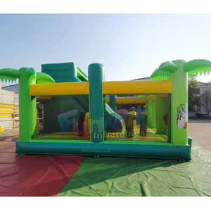 Outdoor kids party bounce house with slide parc gonflable commercial jungle <b>inflatable</b> bouncy castle combo - Product Image 3