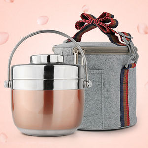 กล่องเบนโตะหุ้มฉนวนทองแดงทรงสี่เหลี่ยมผืนผ้า1.2L น้ำหนักได้5กก. 1.5L เป็นมิตรกับสิ่งแวดล้อมทันสมัย - Product Image 6