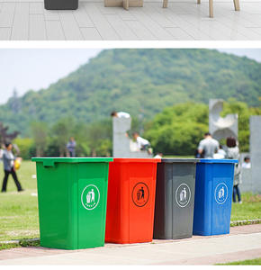 <strong>Large</strong> Commercial <strong>Kitchen</strong> Trash <strong>Bin</strong> Open Top Square Outdoor Without Lid Plastic Special Restaurants <strong>Large</strong> Capacity - Product Image 5