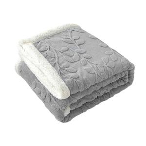 Poème de Kimberel couleur unie agneau Sherpa épaissi tuff polaire Jacquard mignon motif corail flanelle canapé-lit couverture couverture moderne - Product Image 4