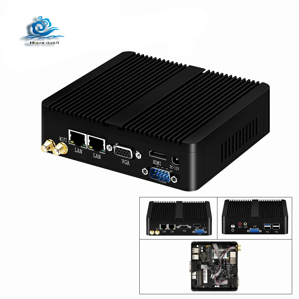 Mini PC J1900 Quad-Core, Linux, 4G/120 ghz, wi-fi, bluetooth, fanless, ordinateur de bureau pour réseau professionnelle et économique