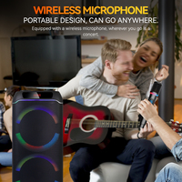 Altavoz Karaoke RGB Multifuncional SING-E CQS-6617 con Micrófono Inalámbrico y Control Remoto para Cine en Casa y Fiestas