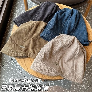 Korean <b>Style</b> Relaxed Beanie Dark Gray Cotton Autumn Winter Hat For Women Large <b>Head</b> Size Face Slimming Design - Product Image 4