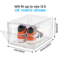 Caja de Almacenamiento de Zapatos Apilable de Alta Calidad OEM, Organizador Transparente, Contenedores de Almacenamiento para Zapatos Usados