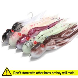 Spinpoler 110g/150g/200g Esca Artificiale Morbida 3D a Forma di Polpo in TPR, Gonnellino di Calamaro a Coda Lunga UV/Fosforescente per Pesca in Mare da Barca - Product Image 6