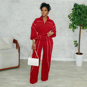 PASUXI Abbigliamento Invernale da <span class=keywords><strong>Donna</strong></span>, Giacca a Maniche Lunghe con Blocchi di Colore Personalizzati, Tuta Sportiva alla Moda in <span class=keywords><strong>Due</strong></span> <span class=keywords><strong>Pezzi</strong></span>, <span class=keywords><strong>Set</strong></span> di Abbigliamento Femminile - Product Image 2
