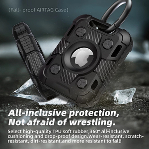 Funda protectora de silicona blanda para Apple <span class=keywords><strong>Airtag</strong></span>, carcasa con llavero, armadura de tanque, GPS, antipérdida, a prueba de golpes, dispositivo de TPU para etiquetas de aire - Product Image 4
