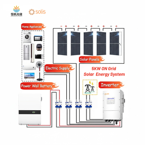 Système d'énergie solaire au lithium-ion S6-EH1P 5KW, kit complet, contrôleur MPPT, panneaux monocristallins, montage au sol - Product Image 1