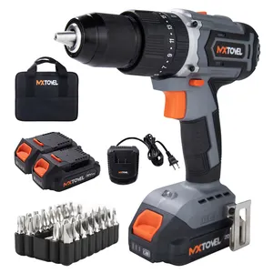 OEM Brand 20V Lithium Battery Power Double Speed Metal Chuck Brushless Motor Cordless Hammer Drill