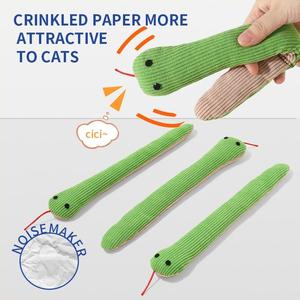 Nouveau jouet interactif pour chat en peluche en forme de serpent avec herbe à chat, résistant aux morsures, avec <span class=keywords><strong>papier</strong></span> froissé, baguette de chat, fournitures pour animaux de compagnie, toutes les fêtes - Product Image 1