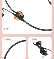 Microphone de studio d'enregistrement Haut-parleur mains libres Microphone à tête filaire 3.5mm Casque filaire Microphone Casque pour haut-parleur amplificateur