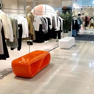 Banco de Fibra de Vidrio con Diseño de Guijarros Orgánicos, Estilo Moderno y Minimalista, para Exteriores, Villas, Centros Comerciales, Parques y Plazas - Product Image 3