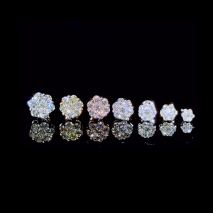 S925 Silver Men's &amp; Women's High Quality Custom <strong>Earrings</strong> <strong>Frozen</strong> Flower VVS Moissanite Diamond Stud Cluster Cluster <strong>Earrings</strong> - Product Image 3