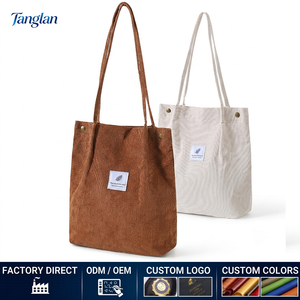 <span class=keywords><strong>Sac</strong></span> fourre-tout en velours côtelé 2026 pour femme, grand <span class=keywords><strong>sac</strong></span> à bandoulière vintage avec poche zippée, en velours doux pour le travail - Product Image 1