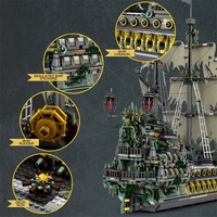 Reobrix 66037 5503PCS Série Pirate Modèle de bateau pirate néerlandais volant Blocs de construction Modèle de bateau Jouet éducatif technique Cadeau de festival