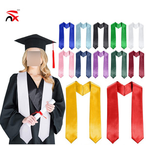 Écharpe <span class=keywords><strong>de</strong></span> graduation en satin <span class=keywords><strong>de</strong></span> couleur unie, personnalisable, pour la vente en gros, cadeau idéal pour la fête <span class=keywords><strong>de</strong></span> remise des diplômes - Product Image 1