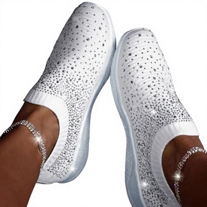 <span class=keywords><strong>Scarpe</strong></span> Sportive da Donna Plus Size <span class=keywords><strong>con</strong></span> Strass, Traspiranti, Slip-On in Tessuto a Rete, <span class=keywords><strong>Tacco</strong></span> Medio - Product Image 1