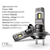 Nuevo Faro Delantero LED para Automóvil 2025, Súper Brillante, con Chips CSP 7035 de 50 W, H1 H4 H7 H11 9004/5/6/7 9012 880/881 H13