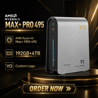 AMD Ryzen AI Max+ PRO 495 395 Mini PC OEM 131TOPS 192GB RAM 160GB VRAM 24TB AI Workstation Logo Kustom Komputer Mini