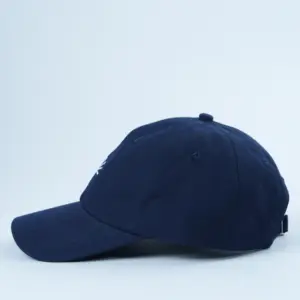 Topi bisbol warna biru laut kustom, topi katun kualitas tinggi kepar ayah dengan logo bordir, topi tidak terstruktur kustom