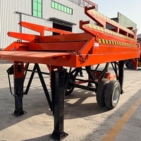 Rampe mobile pliable ultra-compacte pour cour, capacité 10 tonnes, rampe de chargement hydraulique pour conteneurs, rampe pliable en trois sections pour chariot élévateur