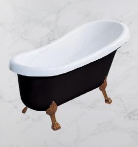 <span class=keywords><strong>Baignoire</strong></span> contemporain noire et blanche, pour adultes, autoportante - Product Image 3