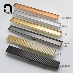 Watermark gạch chèn vòi hoa sen Grate thoát nước Sàn thép không gỉ vô hình vòi hoa sen xả kênh tuyến tính phòng tắm thoát nước sàn - Product Image 3