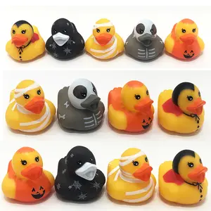 Halloween Babybadspeelgoed Drijvend Gele Eend Speelgoed Kinderen Douche Knijpen Geluid Piepend Rubber Eenden Bulk