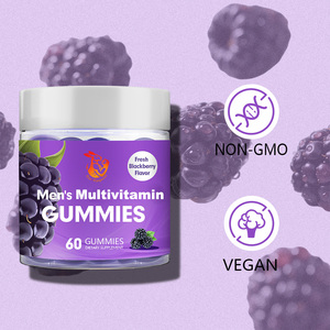Gommes multivitaminées pour hommes avec vitamines B12, D et zinc, favorisant le métabolisme énergétique et l'immunité, saveur mûre - Product Image 5