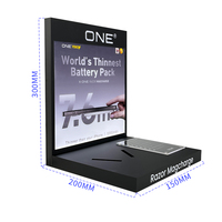 Support d'exposition antivol moderne et mobile pour batterie externe, avec éclairage LED en acrylique, personnalisable en usine (OEM&ODM) et facile à assembler