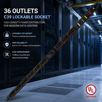 Armoire serveur verticale 48U haute densité avec PDU intelligent 60A 415V et 36 prises C13 C19