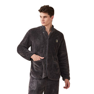 Inverno spesso <span class=keywords><strong>caldo</strong></span> CoralSleeve coppie <span class=keywords><strong>pigiama</strong></span> set donna lunga vestaglia in velluto <span class=keywords><strong>pigiama</strong></span> <span class=keywords><strong>uomo</strong></span> indumenti da notte per la casa - Product Image 3