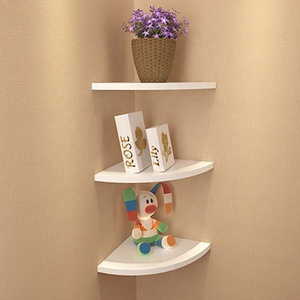 Set of 3 Rustic Wooden Floating <strong>Corner</strong> Wall Shelves for Living Room or <strong>Bathroom</strong> <strong>Corner</strong> Wall <strong>Storage</strong> Display <strong>Units</strong> - Product Image 4