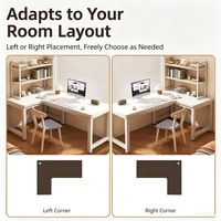Bureau d'angle en L moderne pour le travail à domicile, 120x60x75CM, extensible, modulaire, avec pieds de table en métal renforcé, robuste