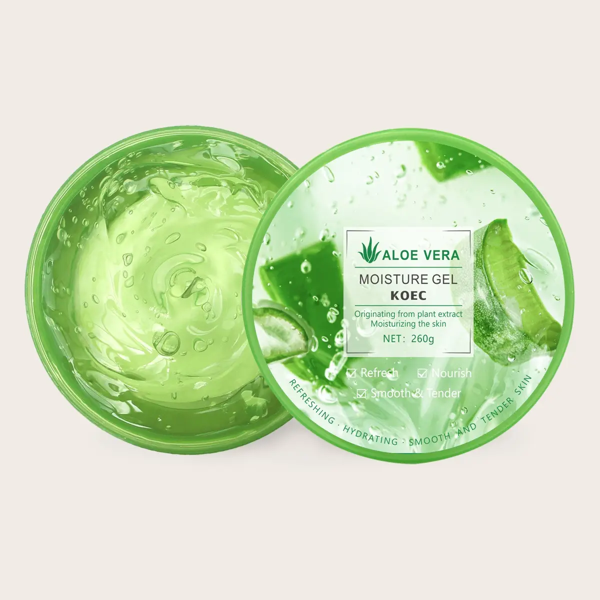 Koec Aloë Vera Gel Voor Gezicht En Huid Groothandel Biologische Aloë Miracle Cream Zonnebrand Reliëf Vochtinbrengende Crème Rustgevend Aloë Gel Masker