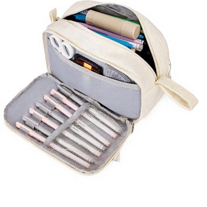 Trousse à crayons grande capacité en velours côtelé souple à 3 compartiments pour fournitures scolaires pour adolescentes et adolescents sans fermeture Chine - Product Image 1