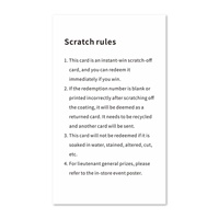 Cartes à gratter professionnelles personnalisées avec logo imprimé sur carton duplex pour promotions