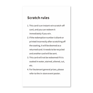 Custom Logo Style Beer Business Professional Print Game Paper Scratch off Cards <b>Ticket</b> for Promotions - Product Image 6